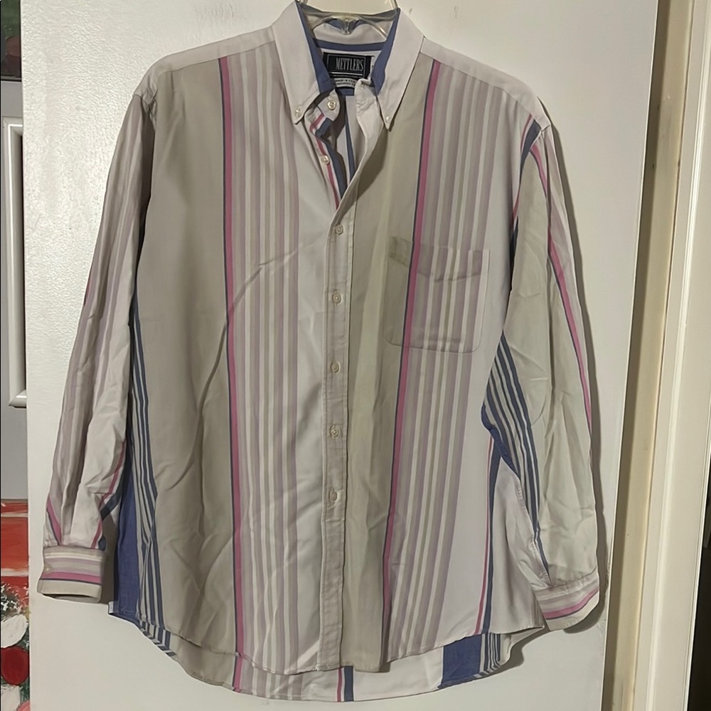 Mettlers men’s multi color stripe long sleeve shirt